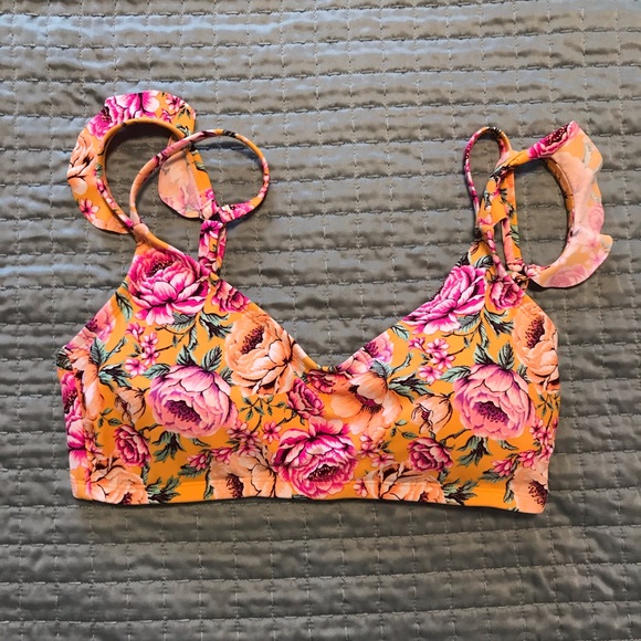 floral bathing suit top